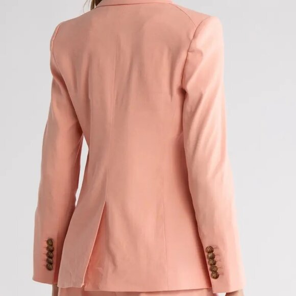 VERONICA BEARD Hayward Linen Blend Dickey Jacket In Coral - Picture 6 of 8